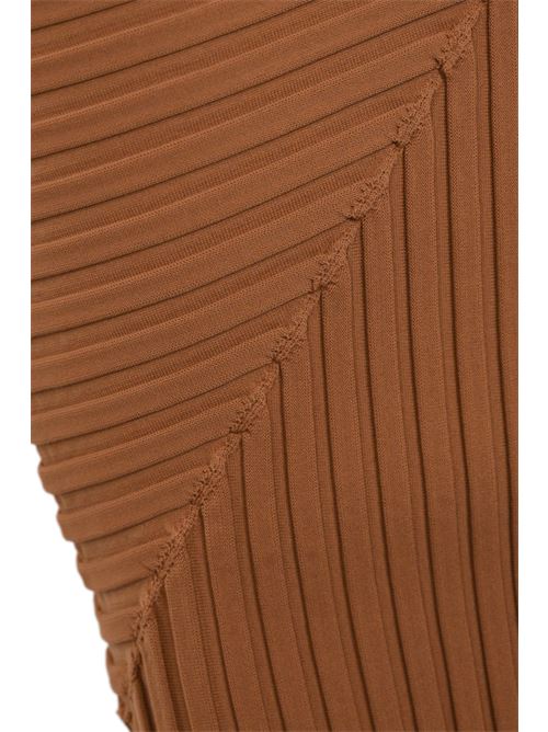 Gonna lunga in nylon tecnico terracotta Liviana Conti | F5SG27U37-1